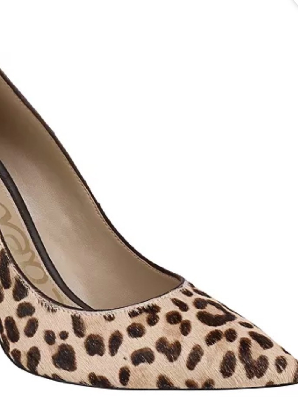 Sam Edelman Leopard-Print Pointed Toe Pump in Beige and Brown